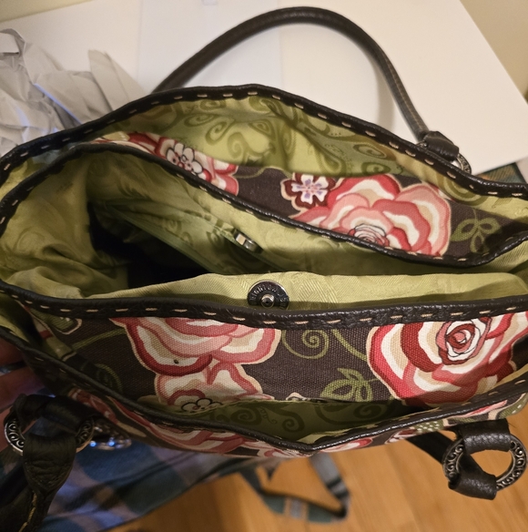 Brighton Floral Tote Bag with Black Leather Accents - Picture 11 of 13